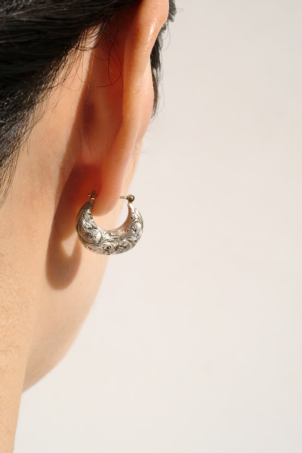 "çiçek" White gold botanical earrings-muska jewelry