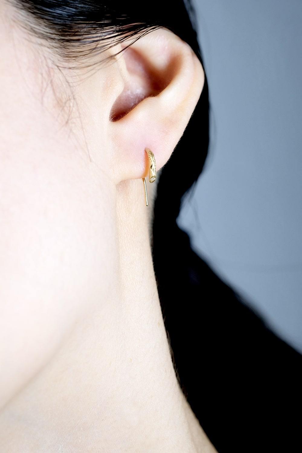"nar" Botanical engraved earrings-muska jewelry