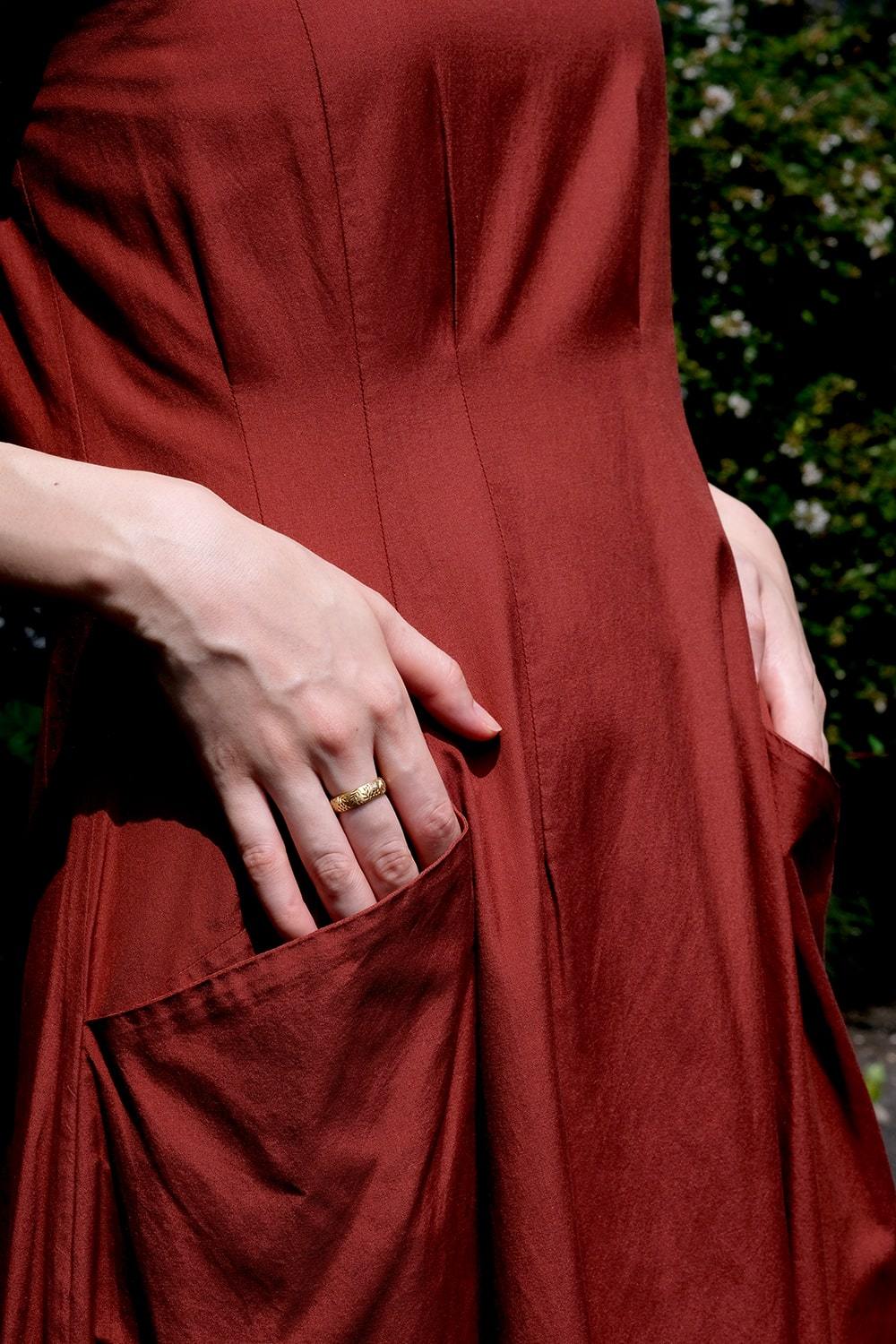 "üzüm" Botanical engraved ring-muska jewelry